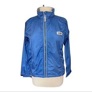 HIND Women's Lightweight Full-Zip Windbreaker Jacket with Hood Blue Size S